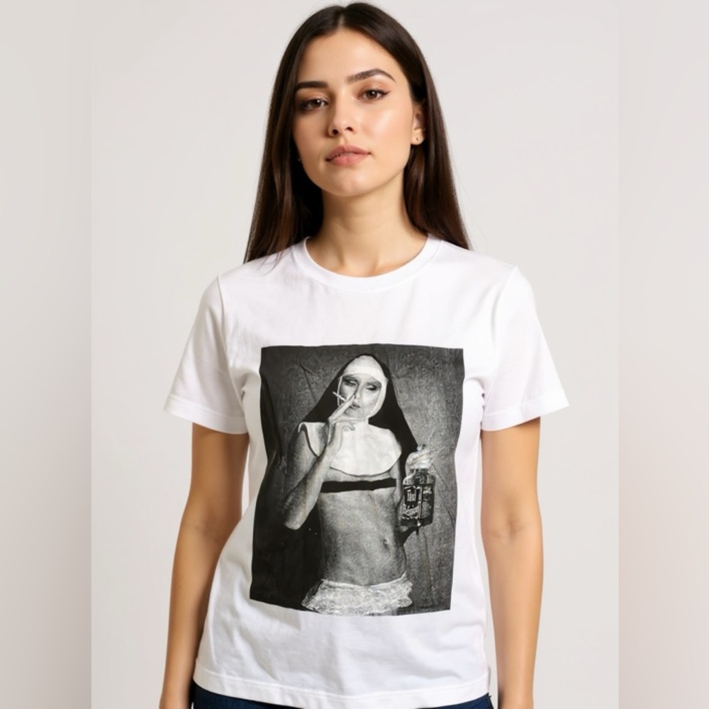 Cult Tshirt Nun Smoking size small new without tags